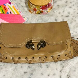 Derek Lam Rams Head Leather Evie Clutch